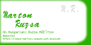 marton ruzsa business card